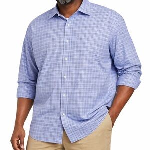 Van Heusen Light Blue Plaid Men's Shirt big and tall size 2xlt